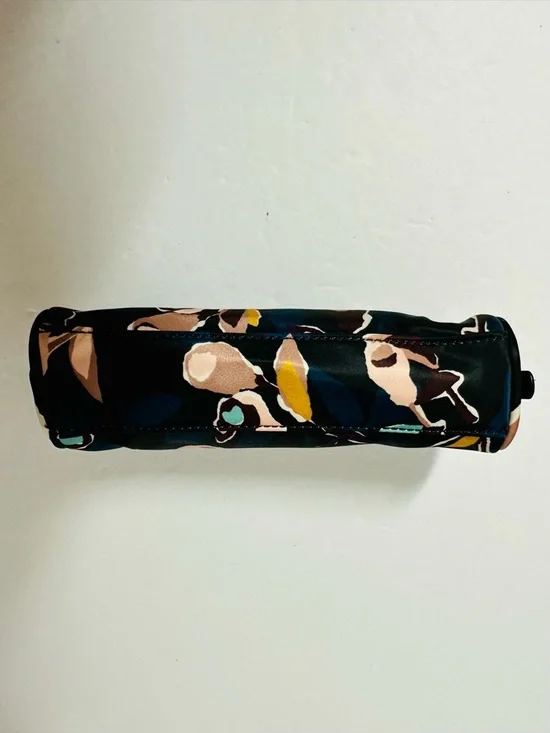 Kate Spade Pencil/Makeup/Change Bag Navy BLK Beige Abstract Flowers NWT - Picture 4 of 9